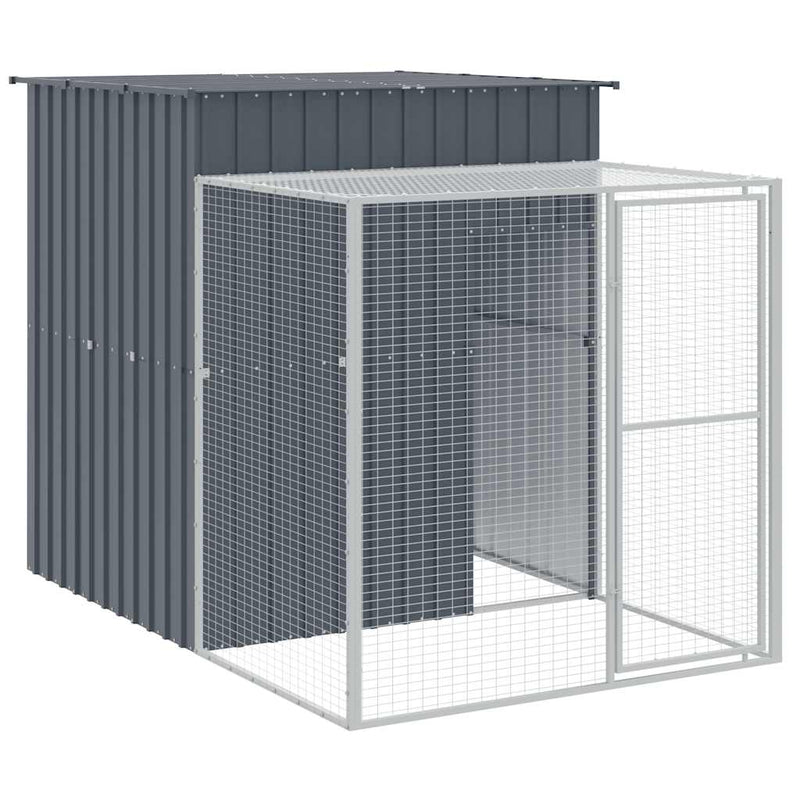 Coteț de pui cu incintă antracit 165x251x181 cm oțel galvanizat