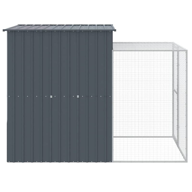 Coteț de pui cu incintă antracit 165x251x181 cm oțel galvanizat