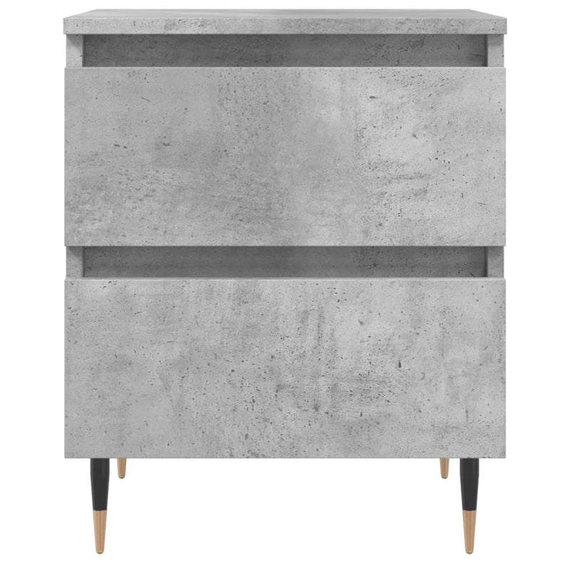 Noptiere, 2 buc., gri beton, 40x35x50 cm, lemn compozit