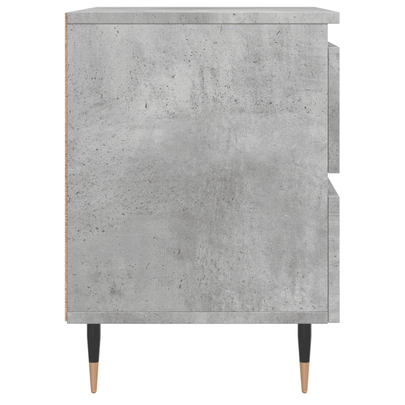 Noptiere, 2 buc., gri beton, 40x35x50 cm, lemn compozit