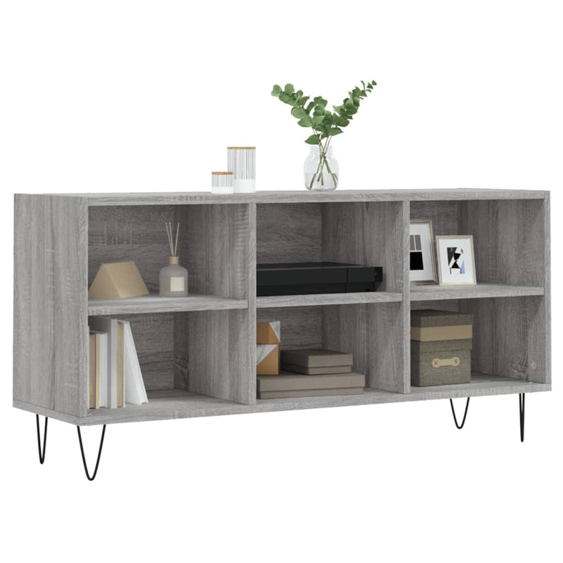 Comodă TV, gri sonoma, 103,5x30x50 cm, lemn compozit