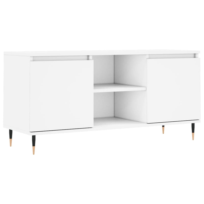 Comodă TV, alb, 104x35x50 cm, lemn compozit