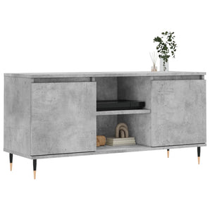 Comodă TV, gri beton, 104x35x50 cm, lemn compozit
