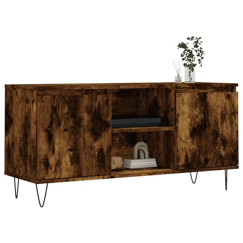Comodă TV, stejar fumuriu, 104x35x50 cm, lemn compozit