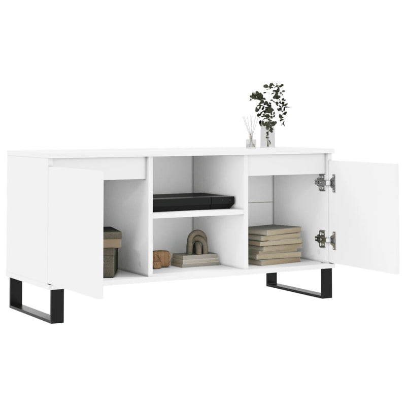 Comodă TV, alb, 104x35x50 cm, lemn compozit