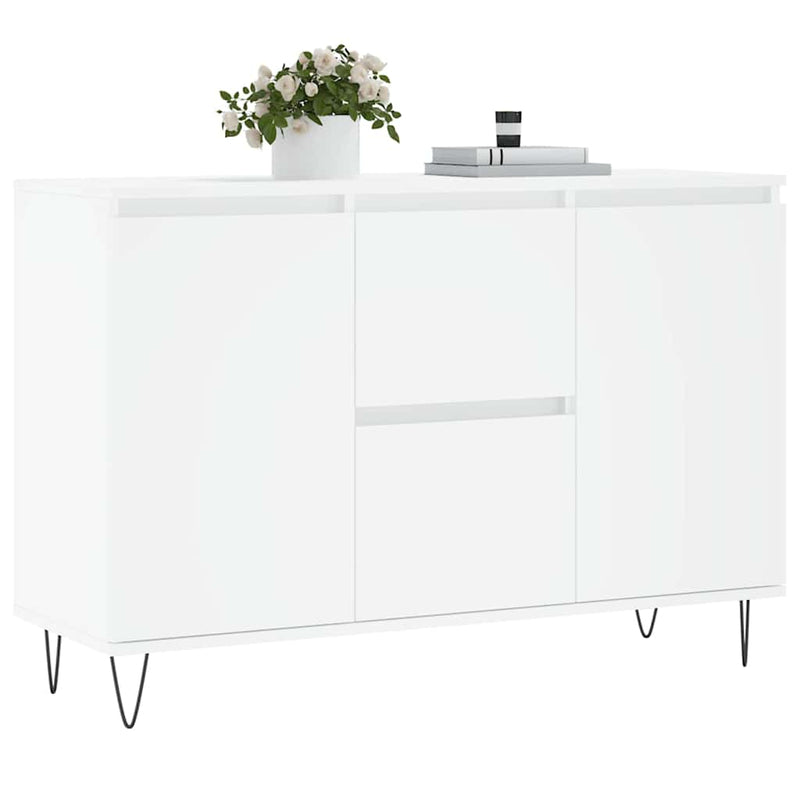 Servantă, alb, 101,5x35x70 cm, lemn prelucrat