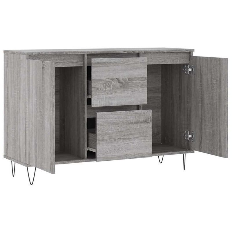 Servantă, gri sonoma, 101,5x35x70 cm, lemn prelucrat