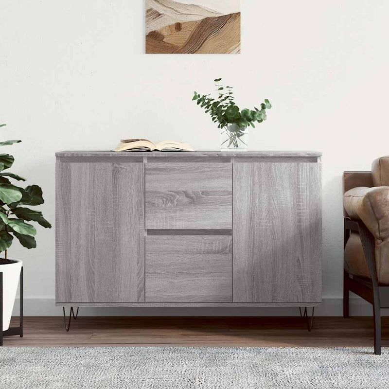 Servantă, gri sonoma, 101,5x35x70 cm, lemn prelucrat