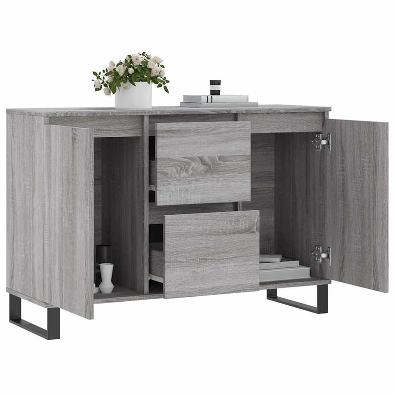 Servantă, gri sonoma, 101,5x35x70 cm, lemn prelucrat