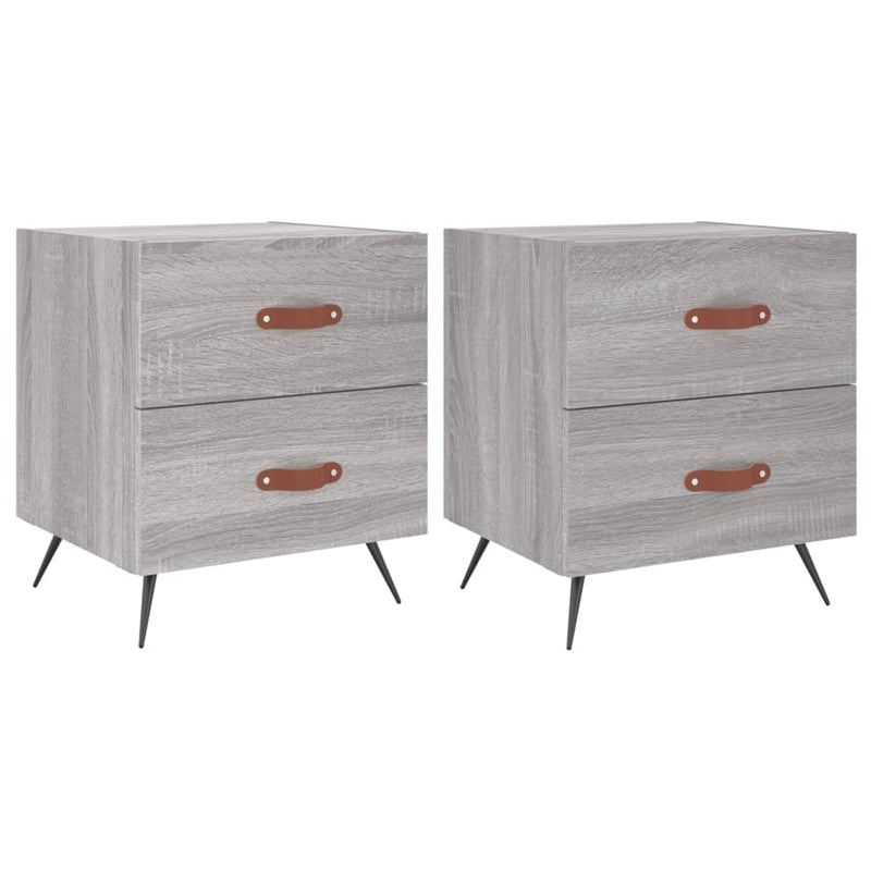 Noptiere, 2 buc., gri sonoma, 40x35x47,5 cm, lemn compozit