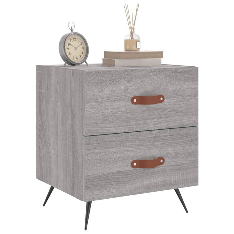 Noptiere, 2 buc., gri sonoma, 40x35x47,5 cm, lemn compozit
