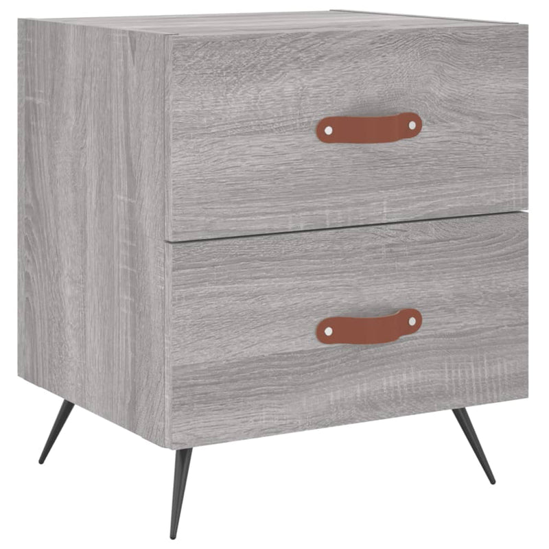 Noptiere, 2 buc., gri sonoma, 40x35x47,5 cm, lemn compozit