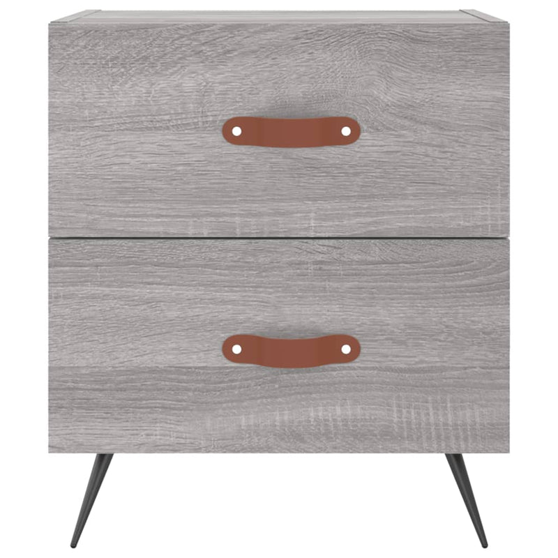 Noptiere, 2 buc., gri sonoma, 40x35x47,5 cm, lemn compozit
