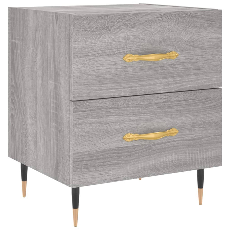 Noptiere, 2 buc., gri sonoma, 40x35x47,5 cm, lemn compozit