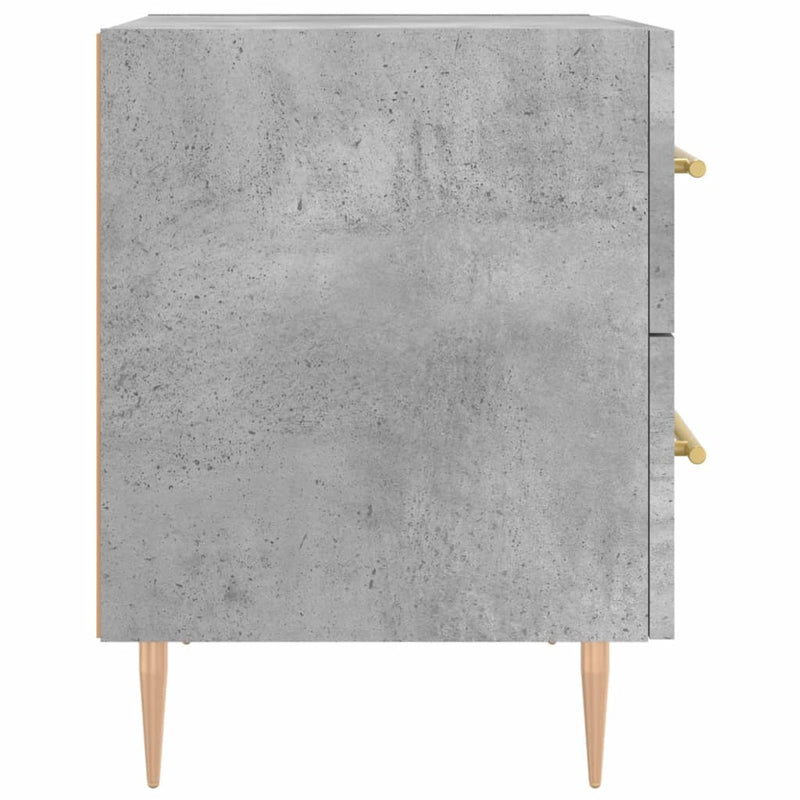 Noptieră, gri beton, 40x35x47,5 cm, lemn compozit