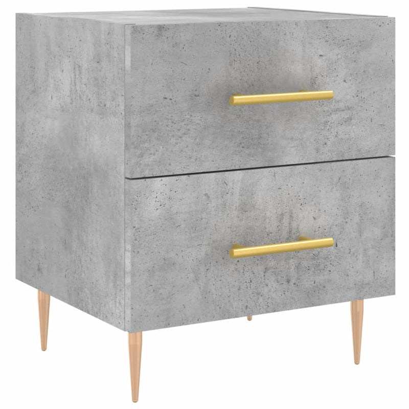 Noptiere, 2 buc., gri beton, 40x35x47,5 cm, lemn compozit