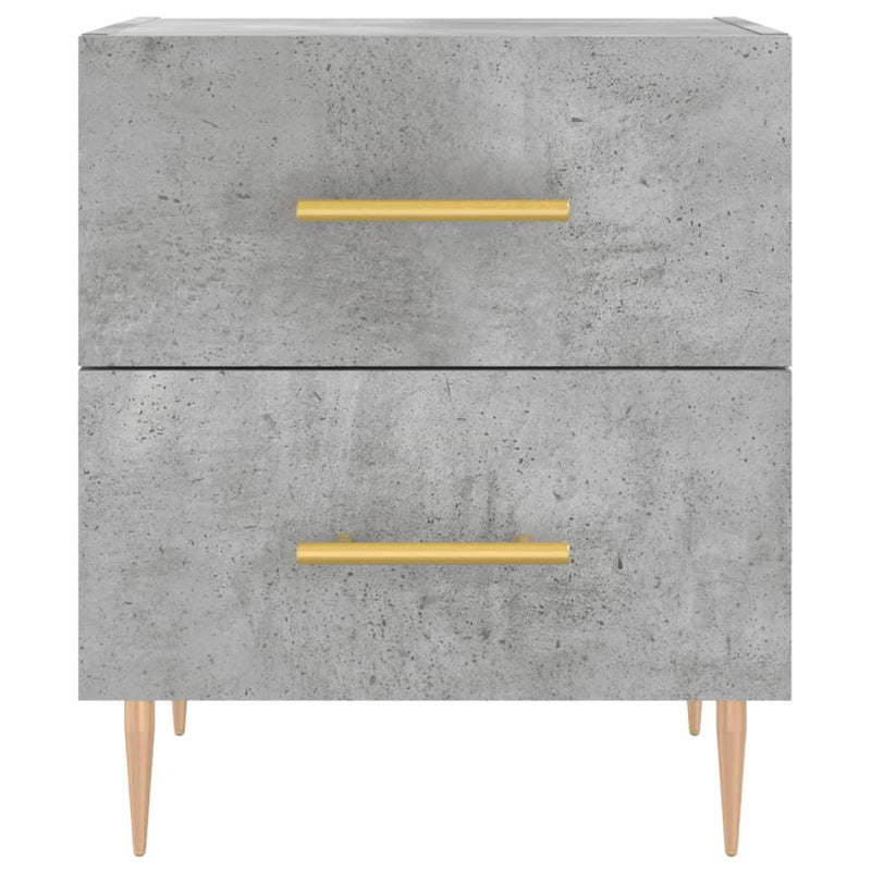 Noptiere, 2 buc., gri beton, 40x35x47,5 cm, lemn compozit