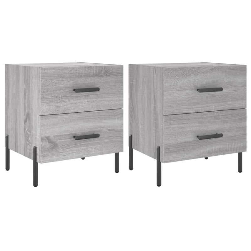 Noptiere, 2 buc., gri sonoma, 40x35x47,5 cm, lemn compozit