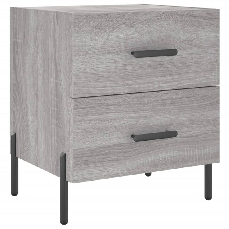Noptiere, 2 buc., gri sonoma, 40x35x47,5 cm, lemn compozit