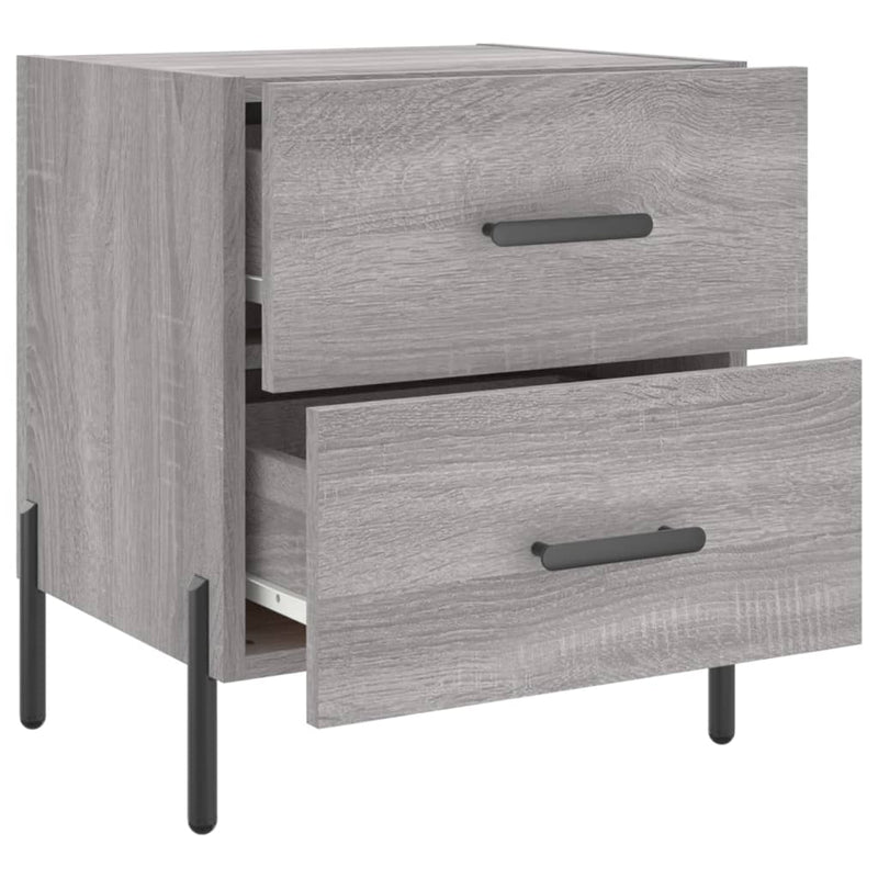 Noptiere, 2 buc., gri sonoma, 40x35x47,5 cm, lemn compozit