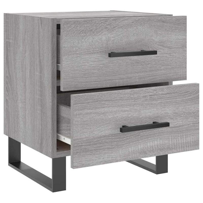 Noptiere, 2 buc., gri sonoma, 40x35x47,5 cm, lemn compozit