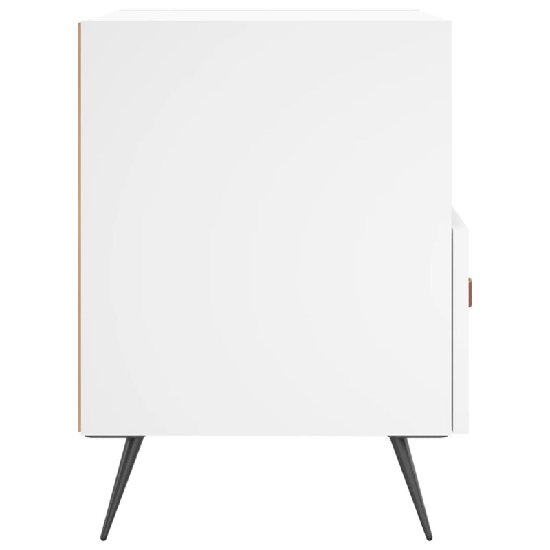 Noptiere, 2 buc., alb, 40x35x47,5 cm, lemn compozit