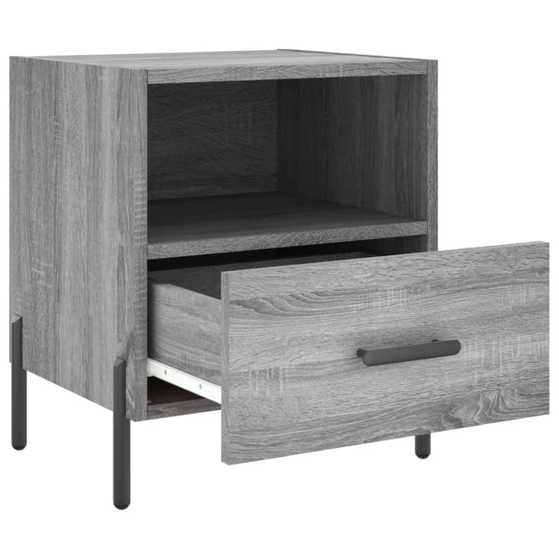 Noptiere, 2 buc., gri sonoma, 40x35x47,5 cm, lemn compozit