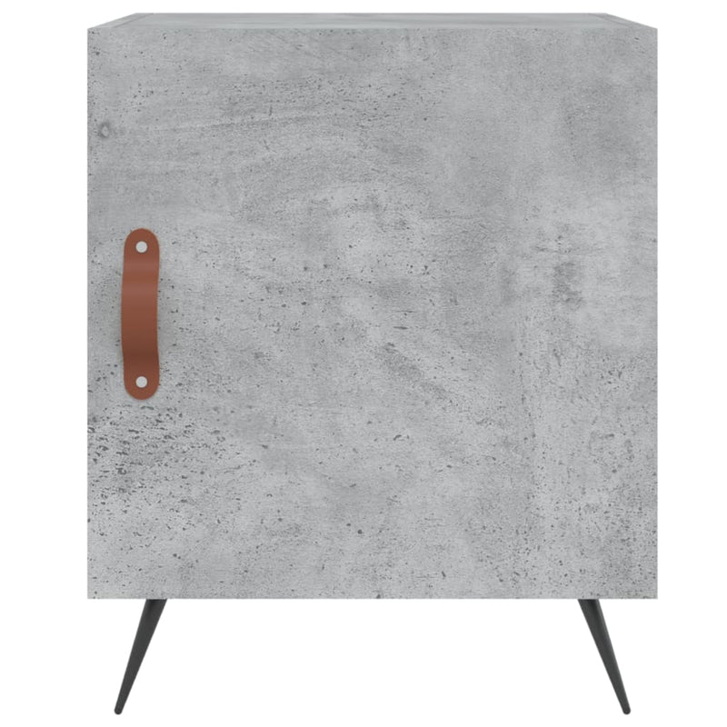 Noptiere, 2 buc., gri beton, 40x40x50 cm, lemn compozit