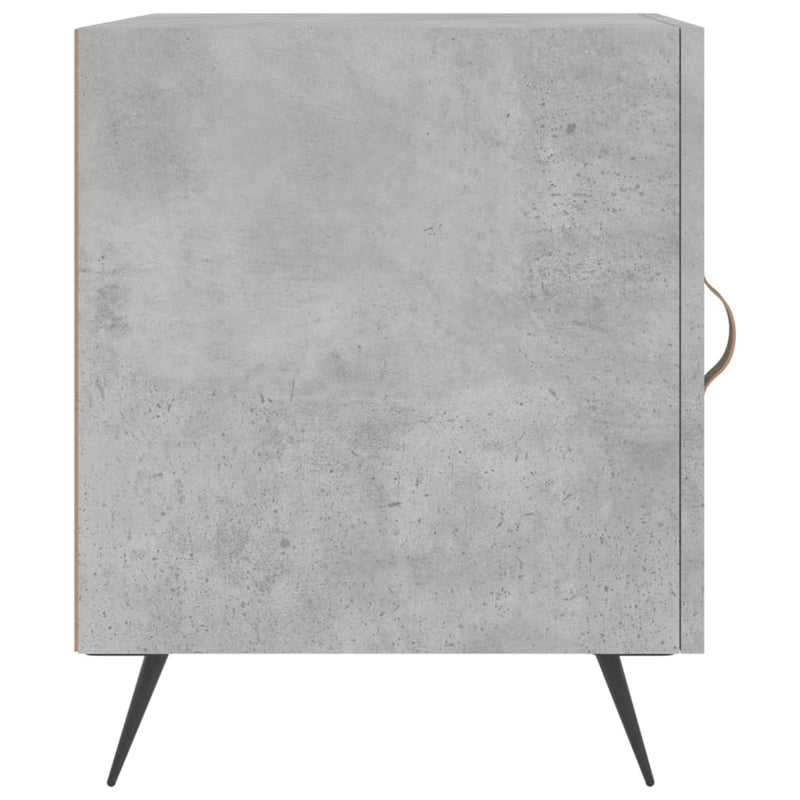 Noptiere, 2 buc., gri beton, 40x40x50 cm, lemn compozit