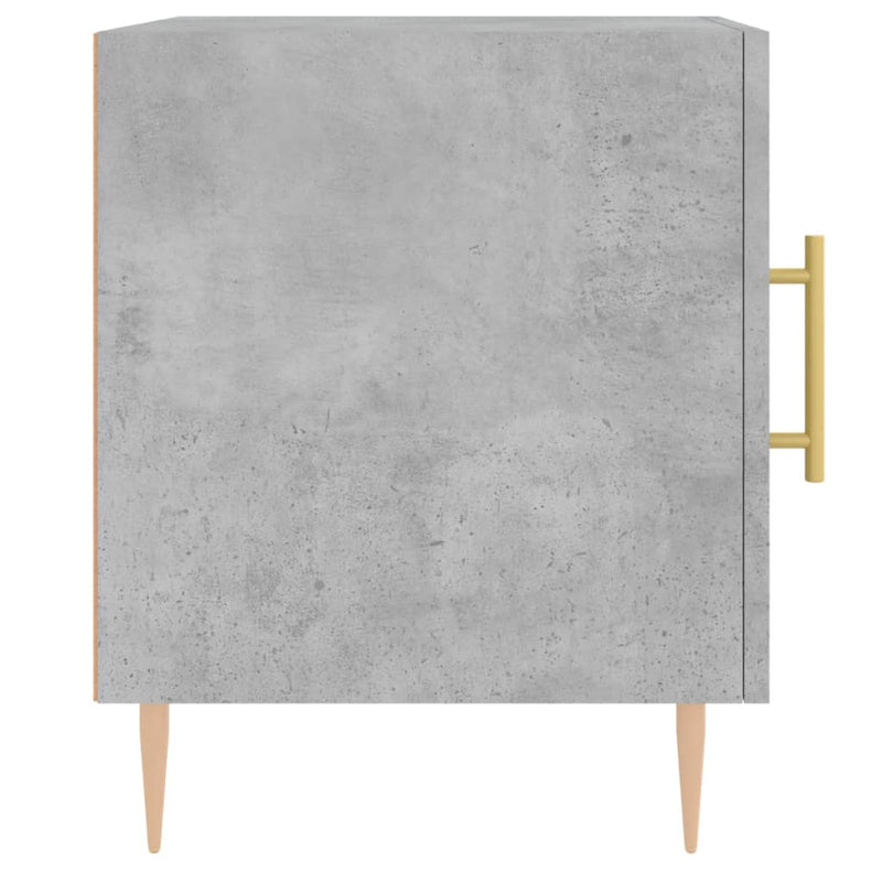 Noptiere, 2 buc., gri beton, 40x40x50 cm, lemn compozit