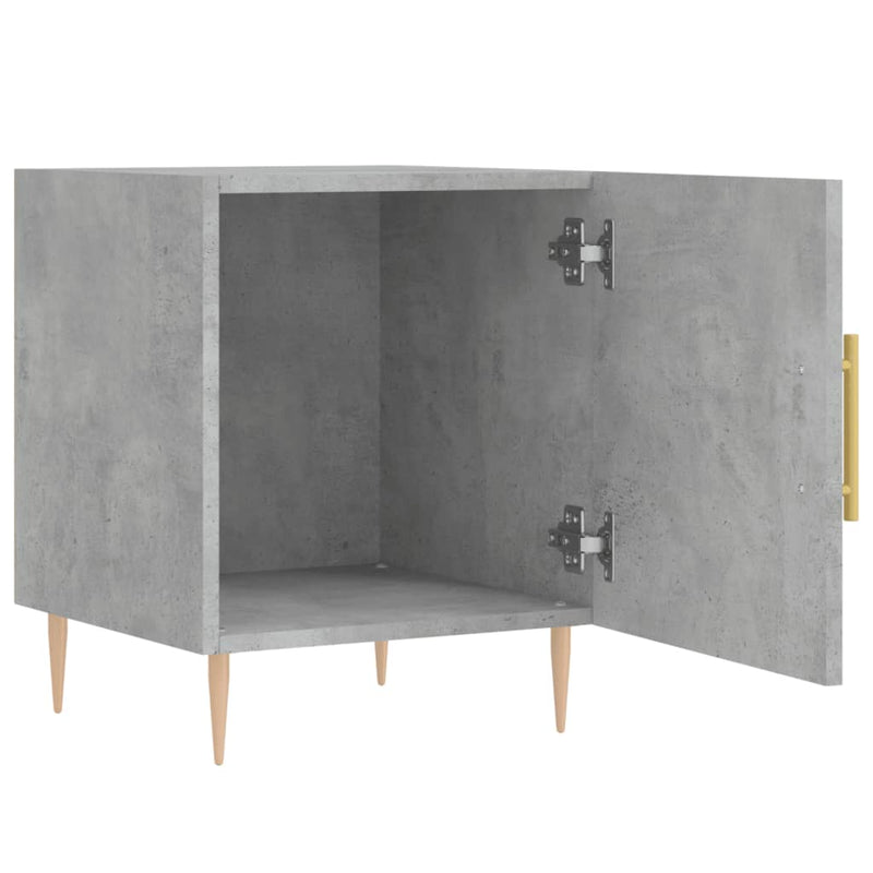 Noptiere, 2 buc., gri beton, 40x40x50 cm, lemn compozit