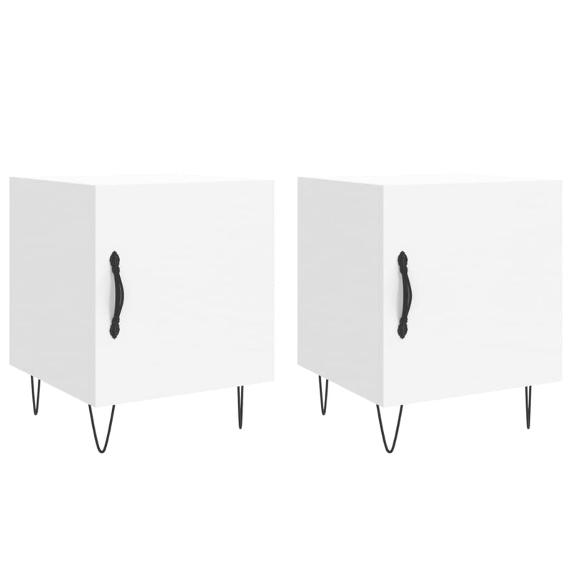 Noptiere, 2 buc., alb, 40x40x50 cm, lemn compozit