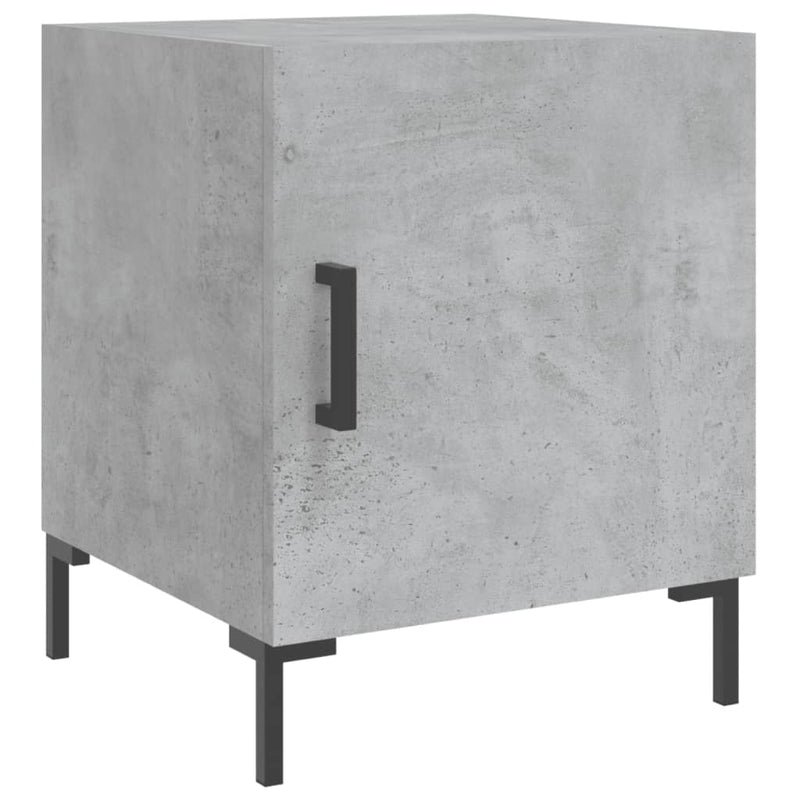 Noptiere, 2 buc., gri beton, 40x40x50 cm, lemn compozit
