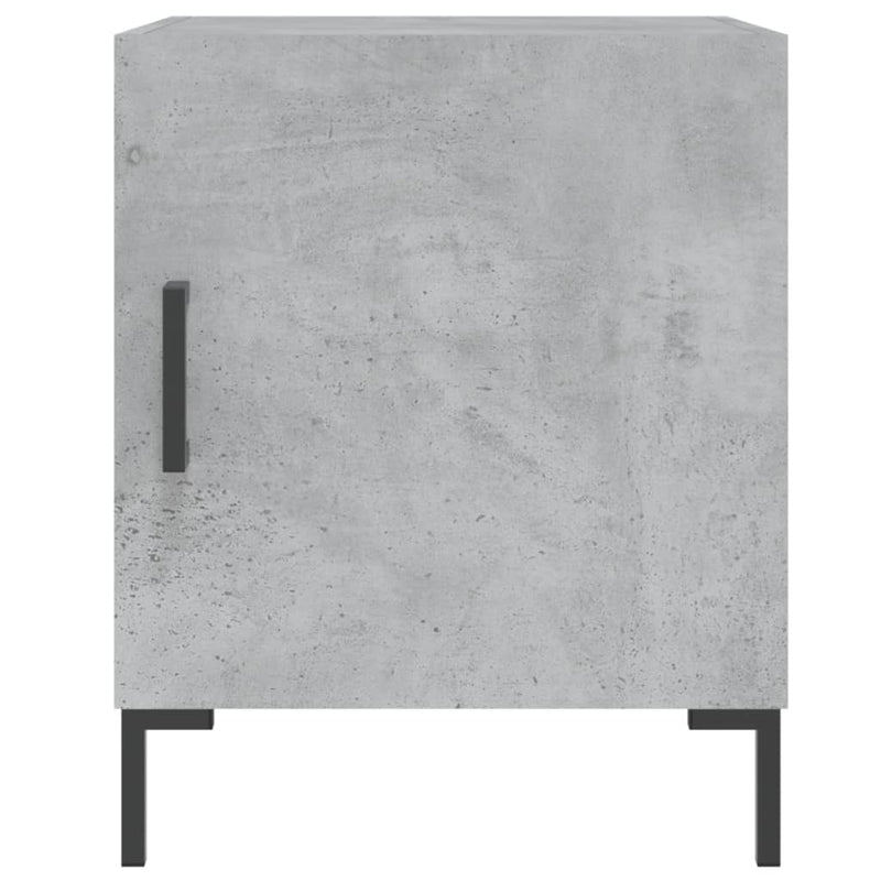 Noptiere, 2 buc., gri beton, 40x40x50 cm, lemn compozit