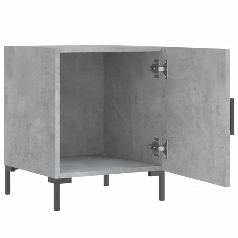 Noptiere, 2 buc., gri beton, 40x40x50 cm, lemn compozit