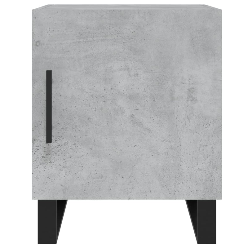Noptiere, 2 buc., gri beton, 40x40x50 cm, lemn compozit