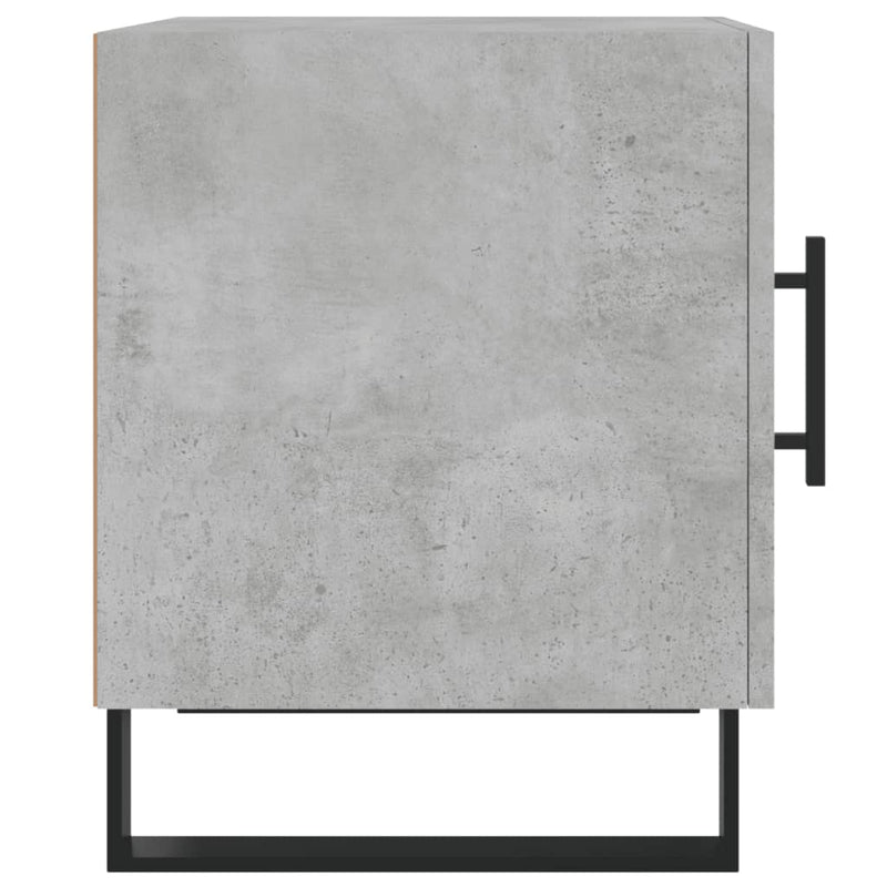 Noptiere, 2 buc., gri beton, 40x40x50 cm, lemn compozit