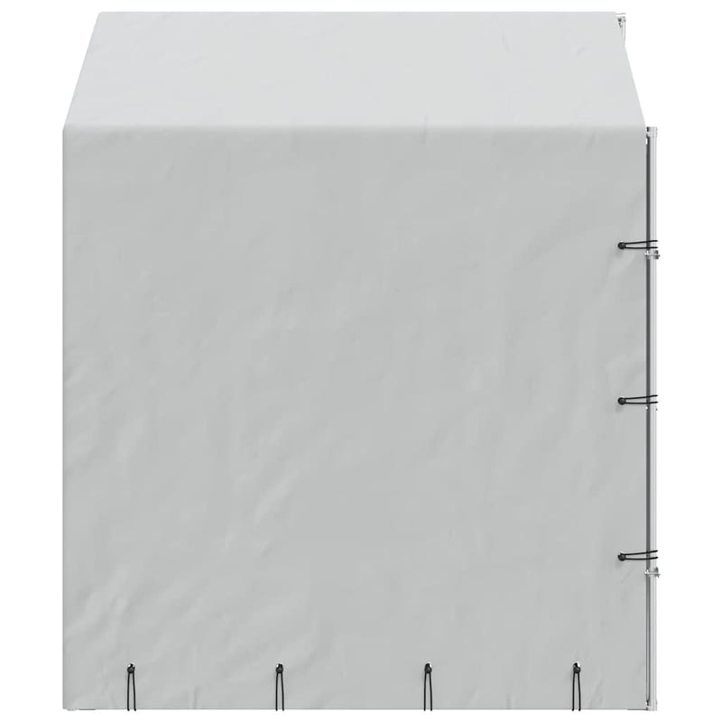 Padoc de exterior cu acoperiș argintiu 2x2x2,5m oțel galvanizat