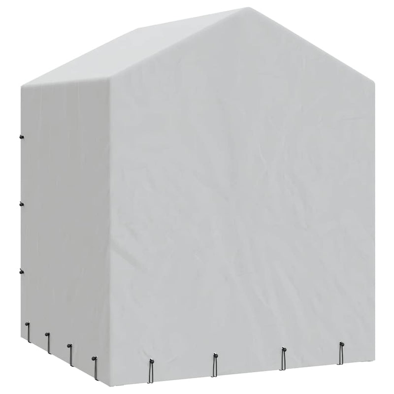 Padoc de exterior cu acoperiș argintiu 2x2x2,5m oțel galvanizat