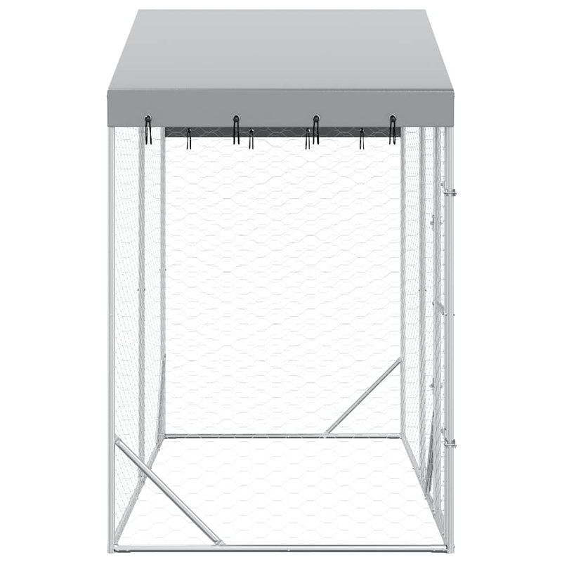 Padoc de exterior&acoperiș argintiu 3x1,5x2,5 m oțel galvanizat
