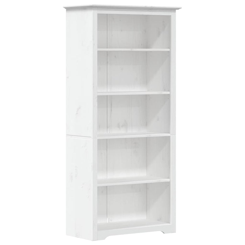 Bibliotecă BODO, alb, 82x40x173 cm, lemn masiv pin, 5 rafturi