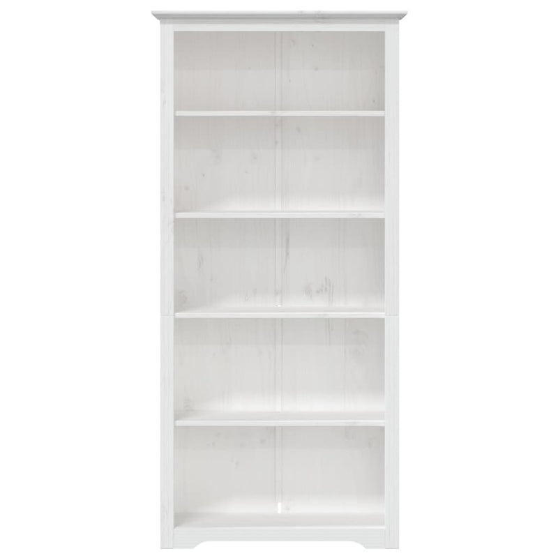 Bibliotecă BODO, alb, 82x40x173 cm, lemn masiv pin, 5 rafturi