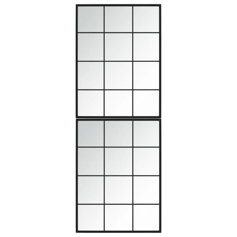 Oglinzi de perete, 2 buc., negru, 80x60 cm, metal