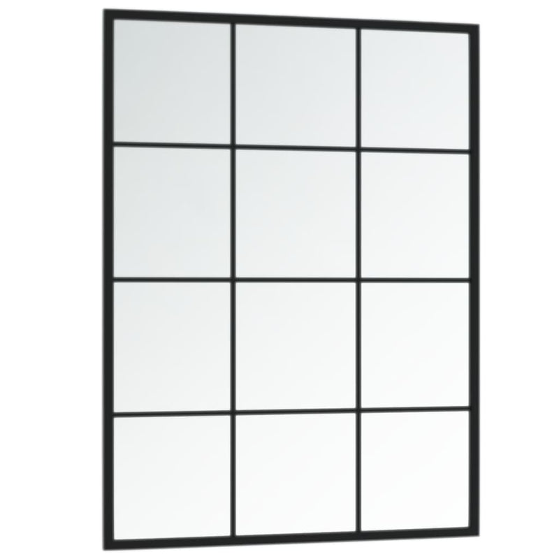Oglinzi de perete, 2 buc., negru, 80x60 cm, metal