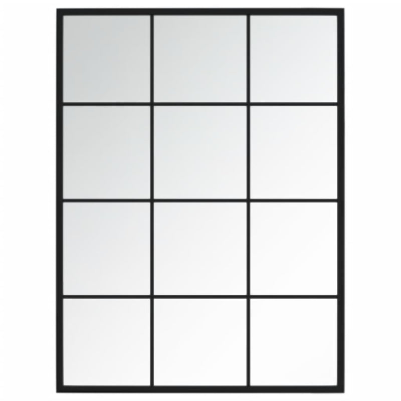 Oglinzi de perete, 3 buc., negru, 80x60 cm, metal