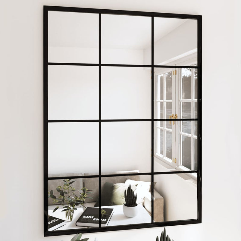 Oglinzi de perete, 3 buc., negru, 80x60 cm, metal