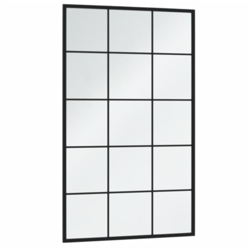 Oglinzi de perete, 3 buc., negru, 100x60 cm, metal
