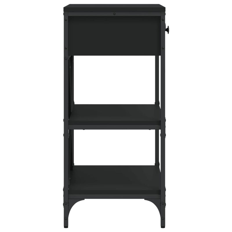 Masă consolă, negru, 75x34,5x75 cm, lemn prelucrat