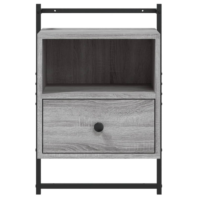 Noptiere de perete, 2 buc., gri sonoma, 40x30x61 cm, lemn