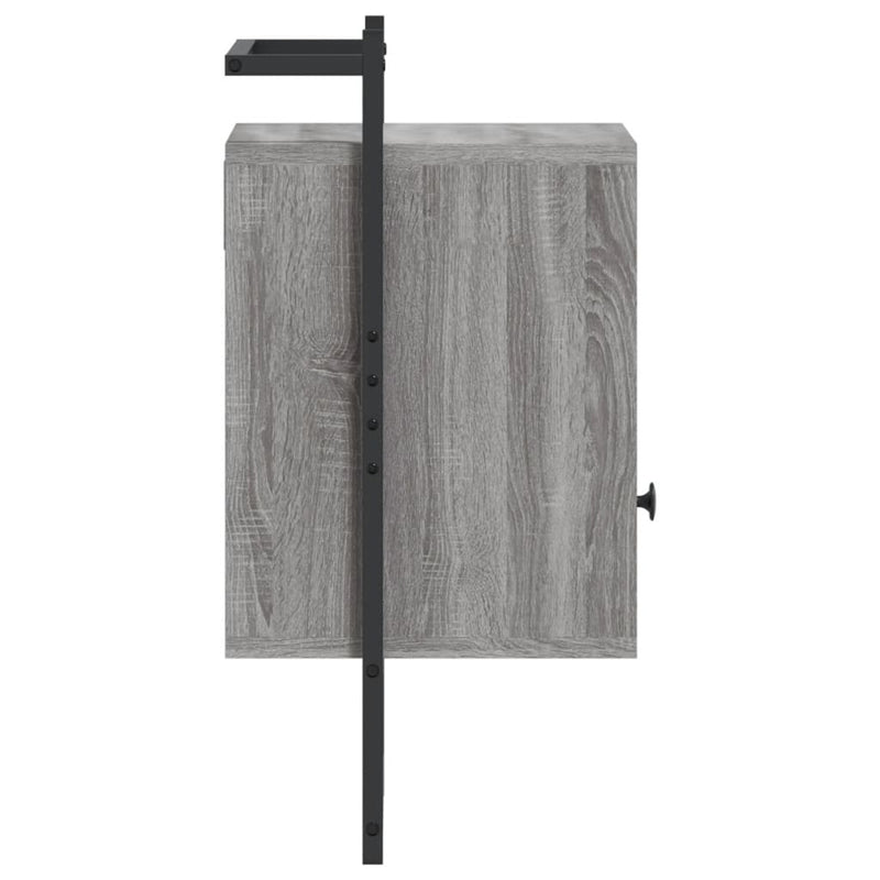 Noptiere de perete, 2 buc., gri sonoma, 40x30x61 cm, lemn